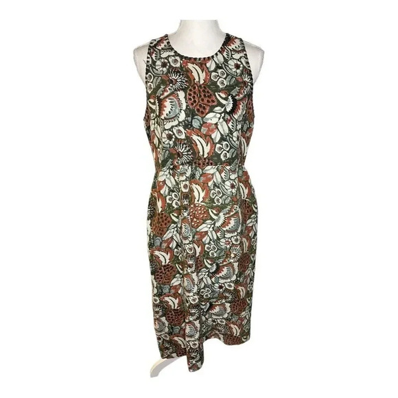 Anthropologie Voloshin Women’s Small Tropical Print Sleeveless A-Line Gathered M - Picture 1 of 4
